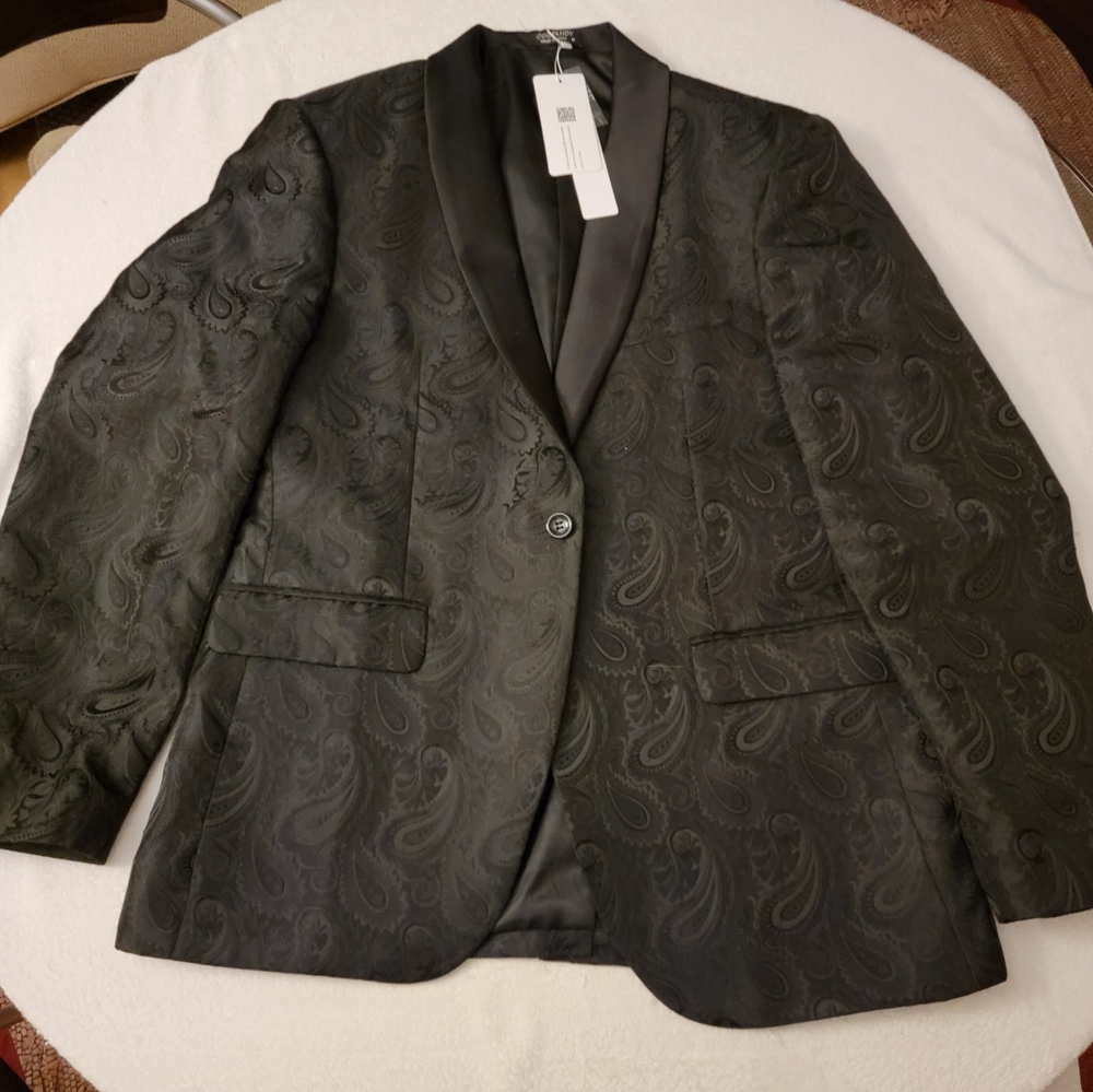 NEW WITH TAGS COOFANDY Black Paisley Jacket Size M
